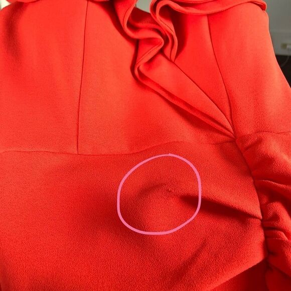 Sheike Red Ruffle Party Dress Small XS - Picture 11 of 13